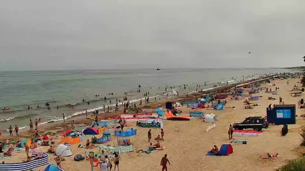 Widok na plażę w Chłapowie