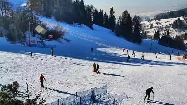 Widok na dolny odcinek trasy orczykowej stacji narciarskiej Czorsztyn-Ski Kluszkowce