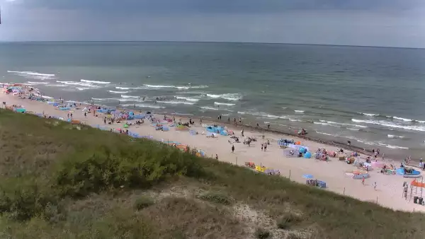 Widok z Kamery na plażę w Darłowie