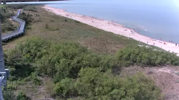 Widok z Kamery na plażę w Darłowie