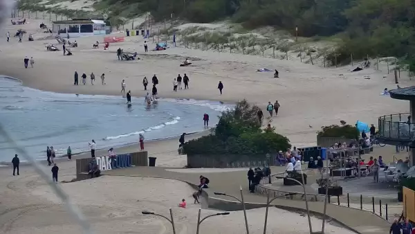 Darłowo - widok na plaże i morze oraz wejście do portu.