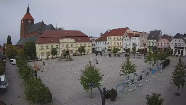 Kamera w Darłowie skierowana na Plac Kościuszki.