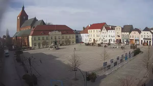 Kamera w Darłowie skierowana na Plac Kościuszki.