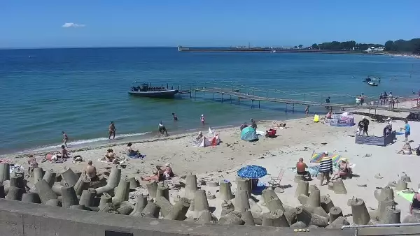 Kamera na bulwar helski plaże półwysep cypel na Helu.