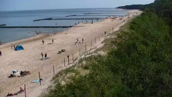 Kamera w Jarosławcu z widokiem na plażę