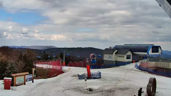 Widok na Tatry z obrotowej kamery na Jaworzynie Krynickiej