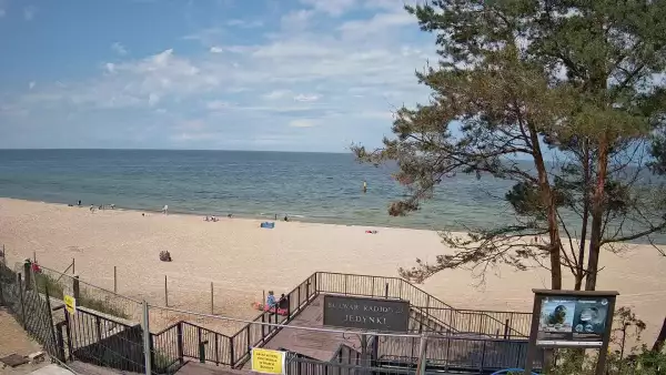 Widok z kamery na plażę w Stegnie to prawdziwa zachęta do wypoczynku.