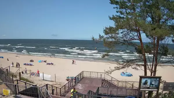 Widok z kamery na plażę w Stegnie to prawdziwa zachęta do wypoczynku.