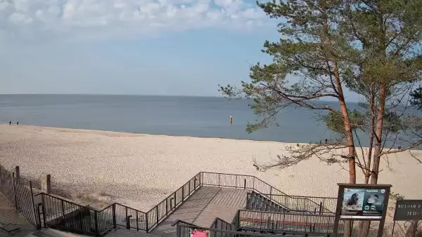 Widok z kamery na plażę w Stegnie to prawdziwa zachęta do wypoczynku.