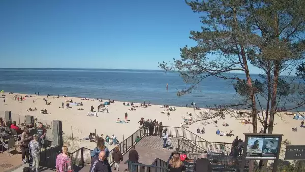 Widok z kamery na plażę w Stegnie to prawdziwa zachęta do wypoczynku.