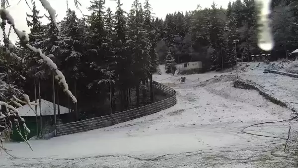 Widok z Kamery na wyciąg taśmowy w Karpacz Biały Jar.