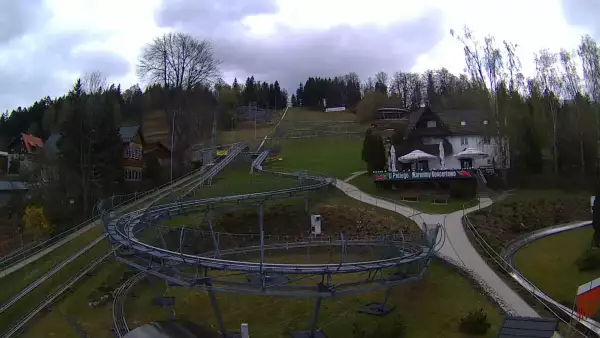 Ujęcie na tory saneczkowe w KOLOROWEJ w Karpaczu