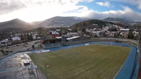Widok z kamer na stadion Sportowy im. Ireny Szewińskiej