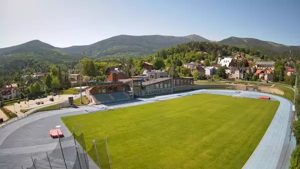 Widok z kamer na stadion Sportowy im. Ireny Szewińskiej