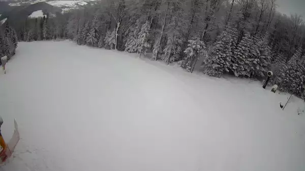 Widok na stację końcową wyciagu o należącym do Grupy Pingwina ośrodku Kasina Ski