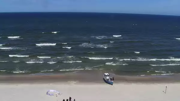 Widok na plażę i morze w Kątach Rybackich - zobacz