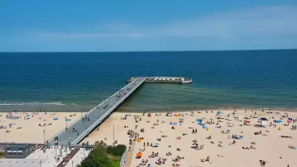Obraz na żywo na Molo i Plażę w Kołobrzegu
