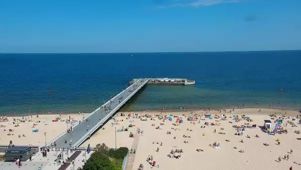 Obraz na żywo na Molo i Plażę w Kołobrzegu