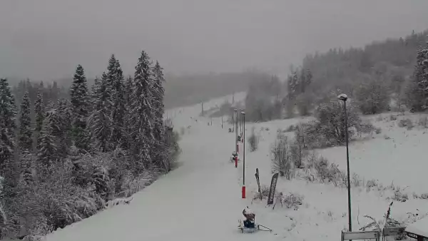 Widok na jedną z dziewięciu kolei krzesełkowej na Kotelnicy - trasa nr 9 - Remiaszów