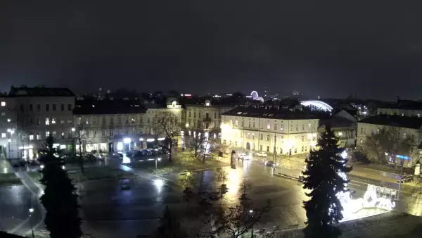 Ujęcie z kamery na Rynek Podgórski w Krakowie.