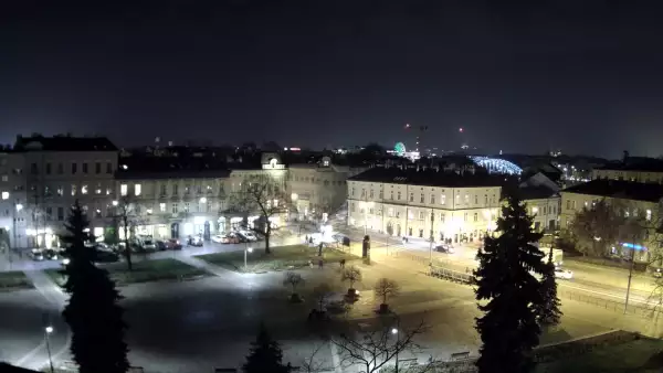 Ujęcie z kamery na Rynek Podgórski w Krakowie.