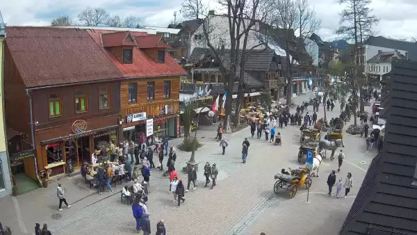 Kamera Zakopane na żywo widok na deptak