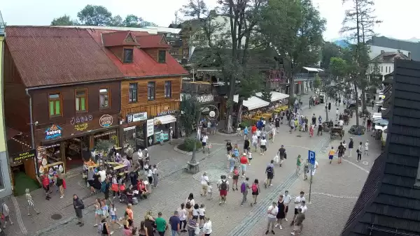 Kamera Zakopane na żywo widok na deptak