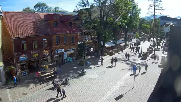 Kamera Zakopane na żywo widok na deptak