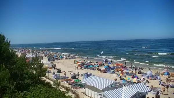 Krynica Morska widok na plażę i morze