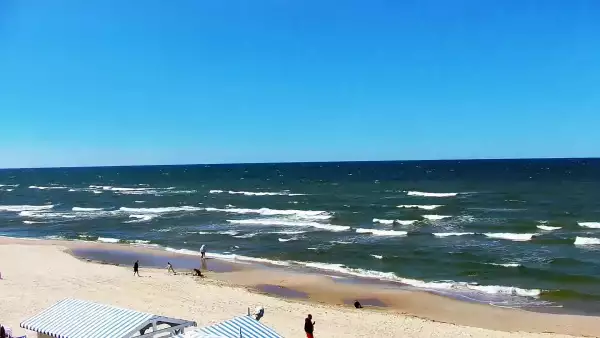 Krynica Morska widok na plażę i morze