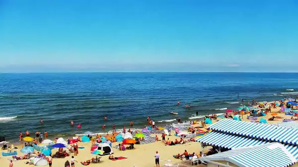 Krynica Morska widok na plażę i morze
