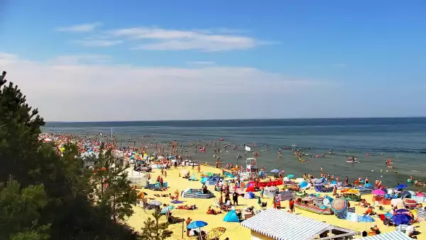 Krynica Morska widok na plażę i morze