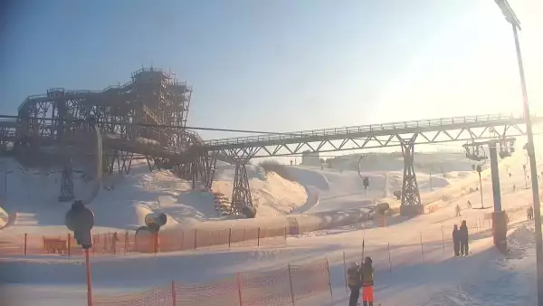 Widok na najdłuższy stok narciarski na Mazurach