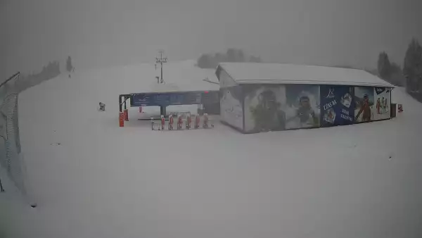 Widok na żywo ze stoku na stacji narciarskiej Master Ski w Tyliczu.
