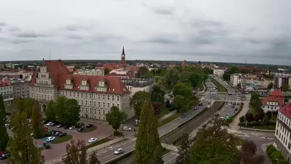 Widok na panoramę miasta w Elblągu