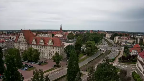 Widok na panoramę miasta w Elblągu