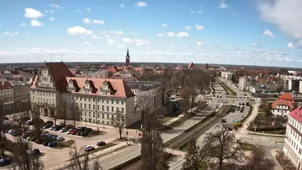 Widok na panoramę miasta w Elblągu