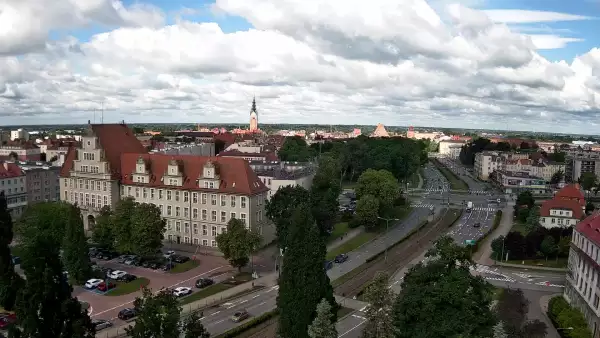 Widok na panoramę miasta w Elblągu