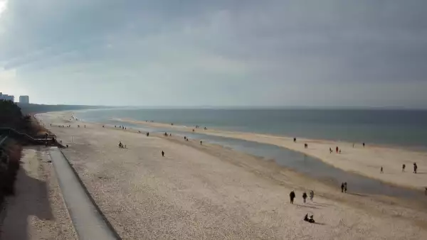 Międzyzdroje plaża zachód cudowny widok z kamery online.