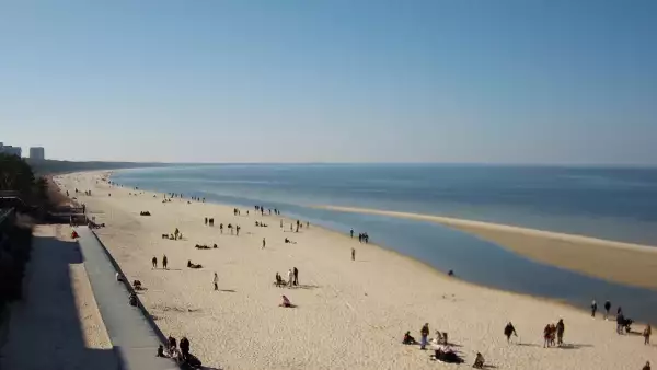 Międzyzdroje plaża zachód cudowny widok z kamery online.