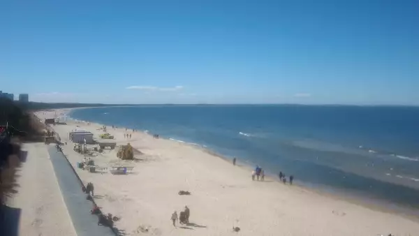 Międzyzdroje plaża zachód cudowny widok z kamery online.