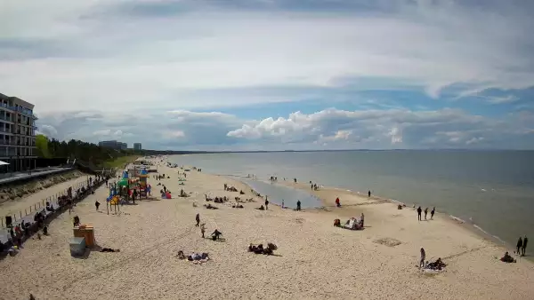 Międzyzdroje plaża zachód cudowny widok z kamery online.