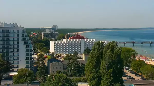 Widok na deptak i Plażę w MIĘDZYZDROJACH