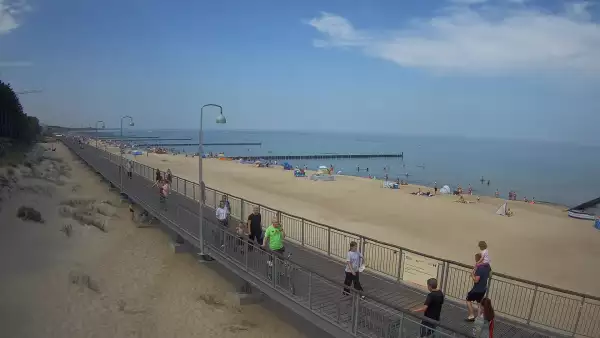 Ujęcie na promenadę i morze w Mielnie.