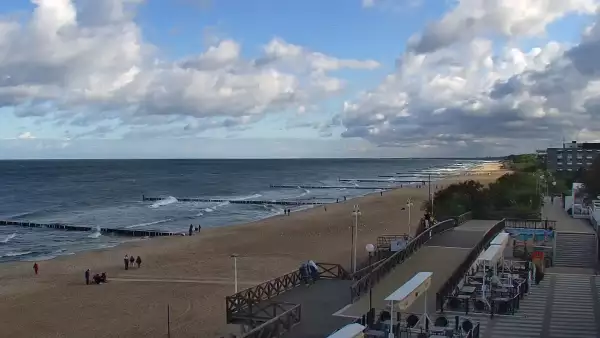 Kamera z widokiem na plażę i promenadę w Mielnie