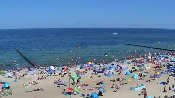 Kamera z widokiem na plażę i promenadę w Mielnie