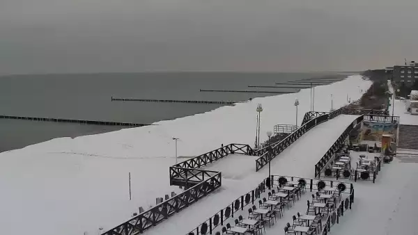 Kamera z widokiem na plażę i promenadę w Mielnie
