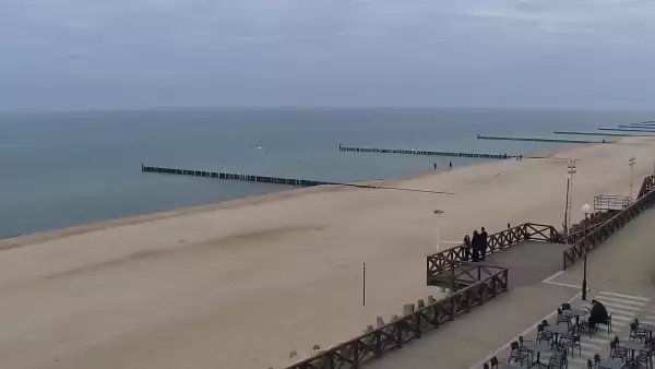 Kamera z widokiem na plażę i promenadę w Mielnie