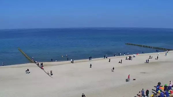 Kamera z widokiem na plażę i promenadę w Mielnie