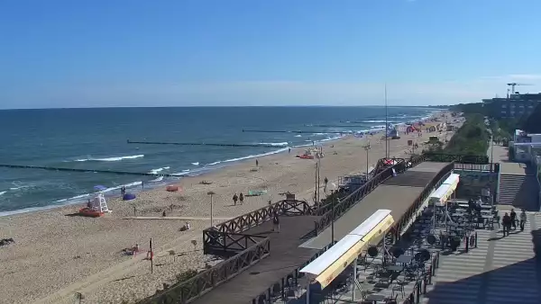 Kamera z widokiem na plażę i promenadę w Mielnie